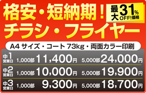 年末特割キャンペーン,チラシ・フライヤー印刷